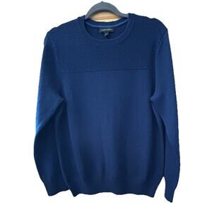Banana Republic Men’s Sweater Sz Lg Navy Blue Crew Neck Extra Fine Morino Wool